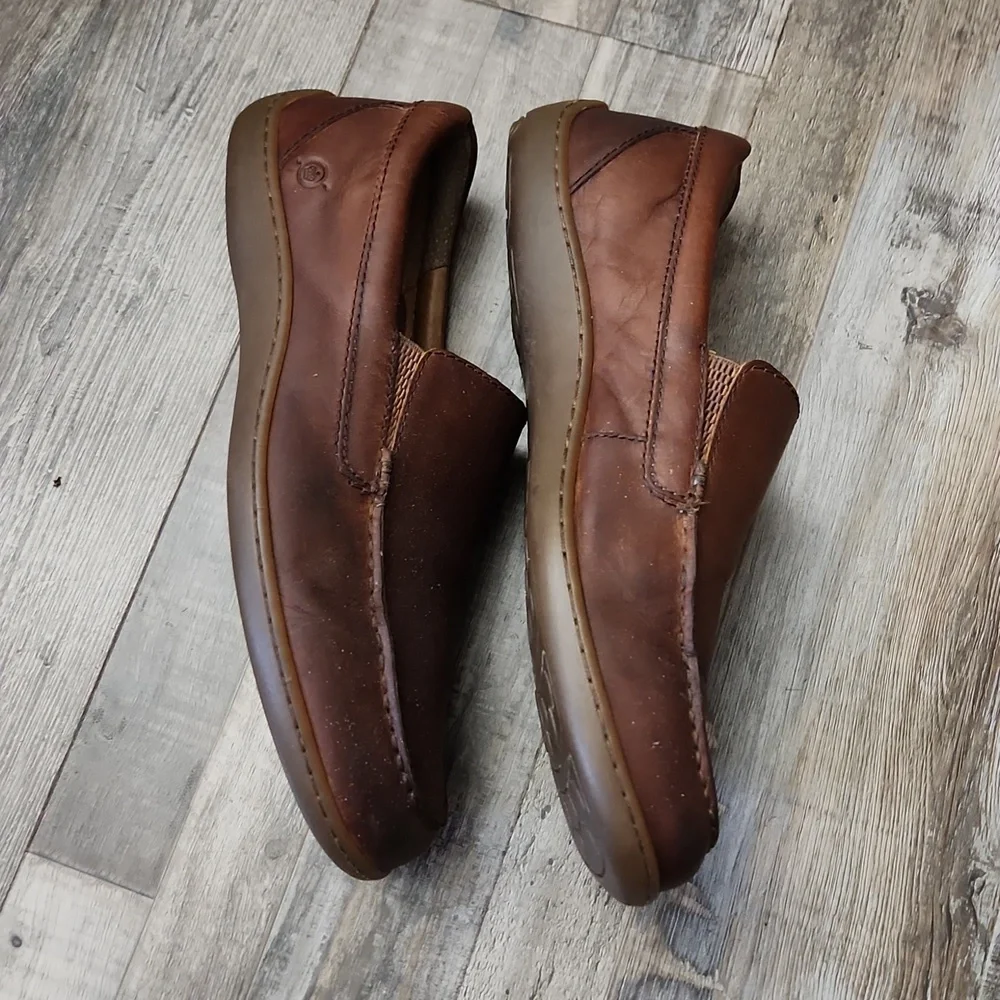 Born Mens Eberhard Venetian Brown Slip‎ On Loafer SZ 11.5 Leather Casual Neutral